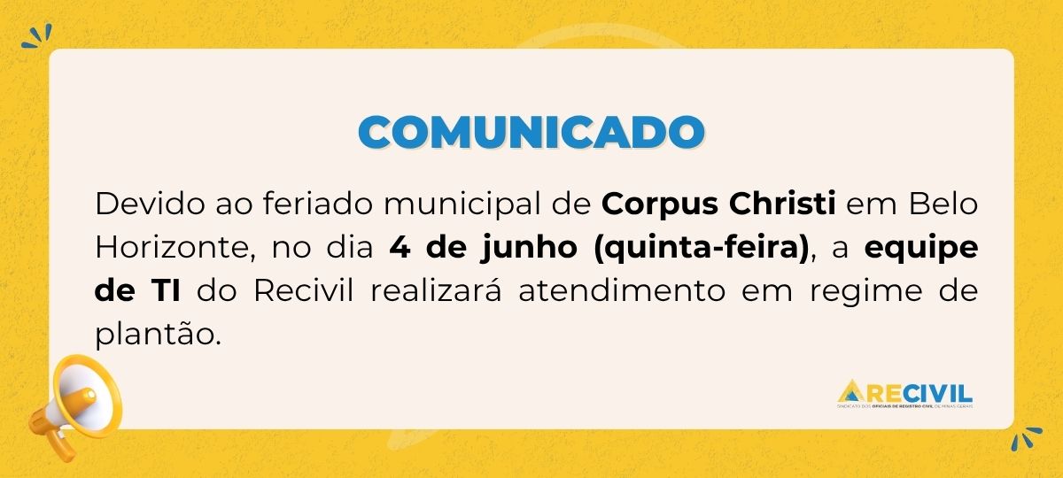 Funcionamento do Atendimento de TI no Feriado de Corpus Christi (4 de Junho)